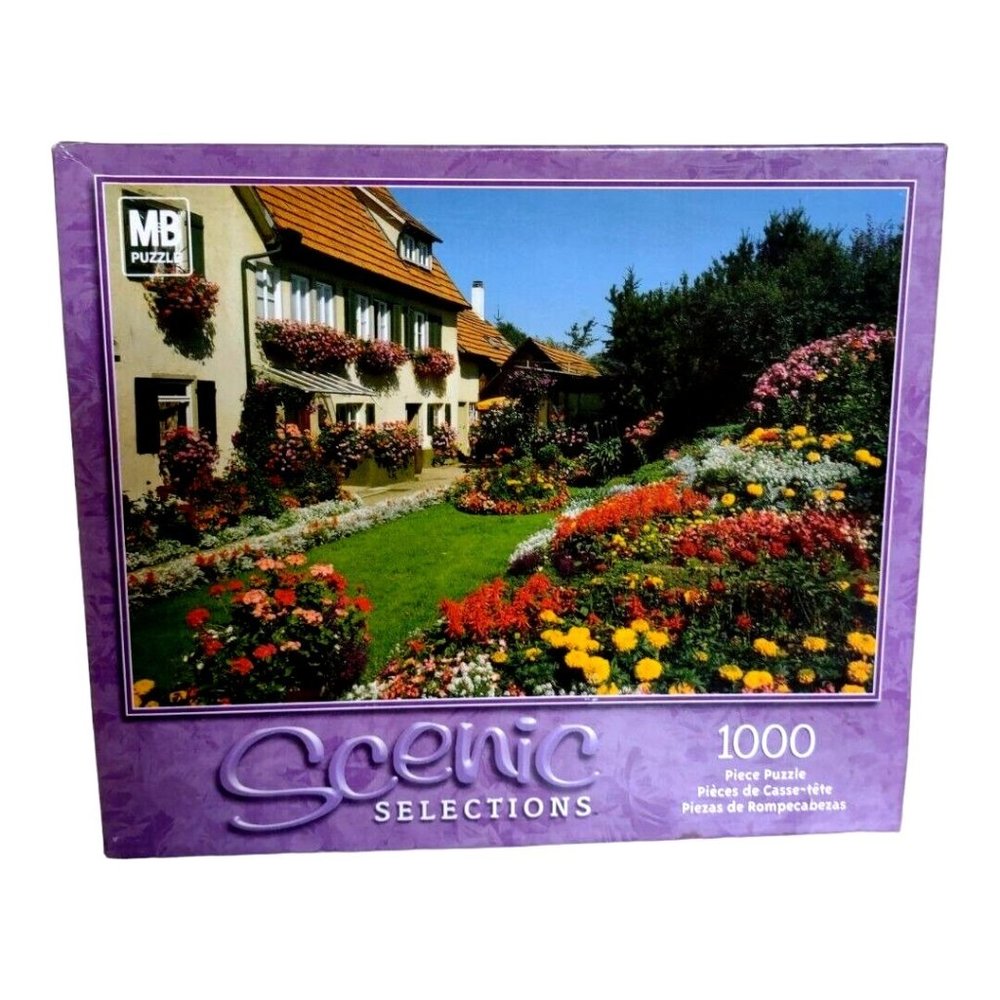 MB Puzzle Scenic Selections Home & Flower Garden Owen Germany 1000pc Puzzle